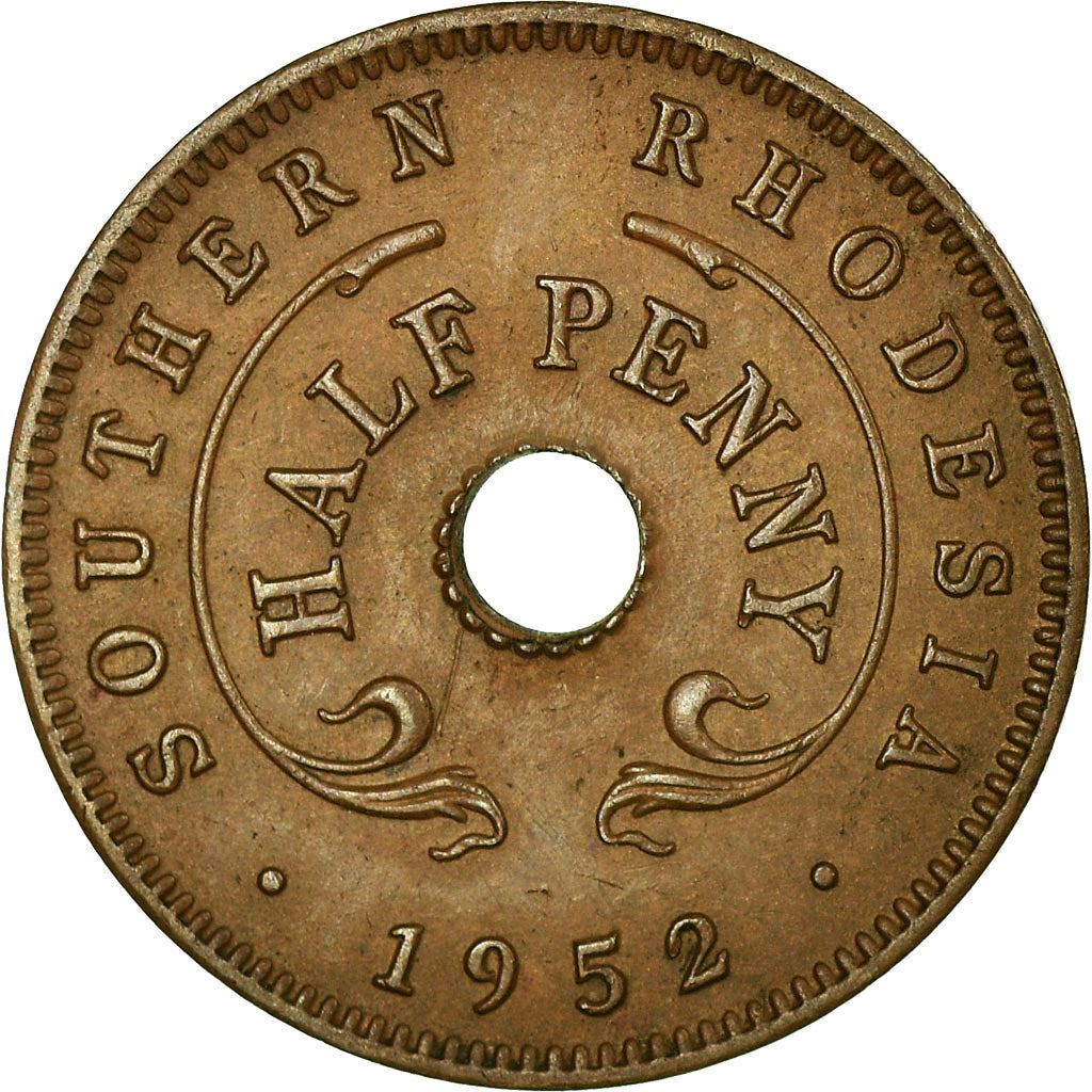 Southern Rhodesia | 1/2 Penny Coin | Crowned Flower | KM:26 | 1951 - 1952