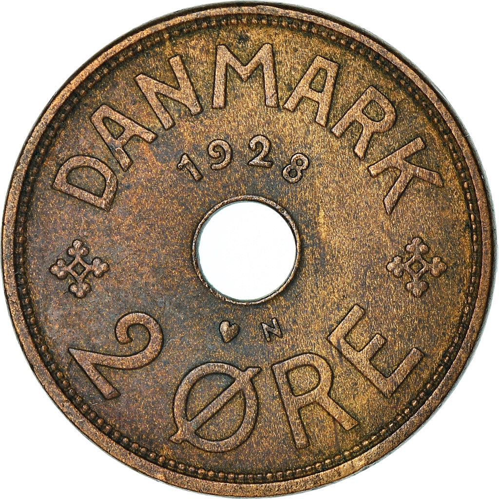 Denmark | 2 Ore Coin | Monogram | Km:827 | 1926 - 1940