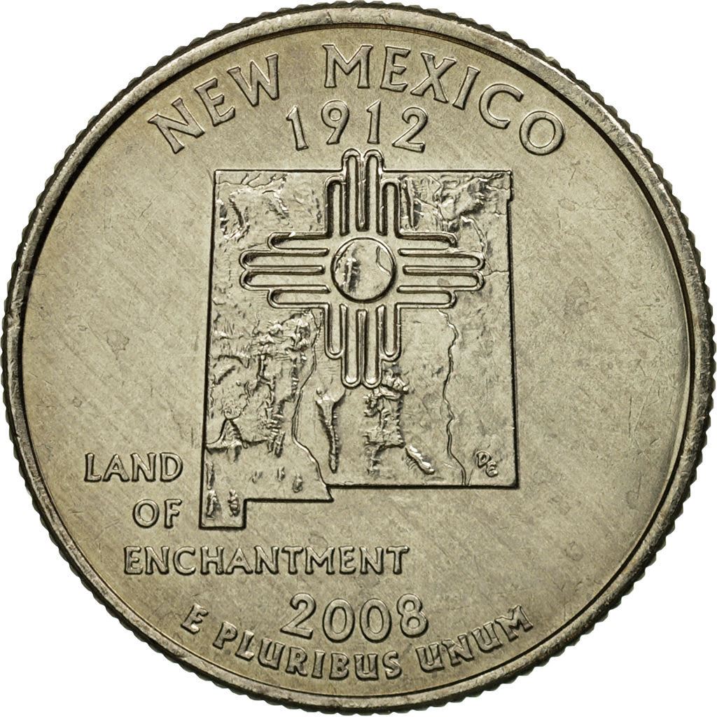 United States | 1/4 Dollar Coin | New Mexico | Km:422 | 2008