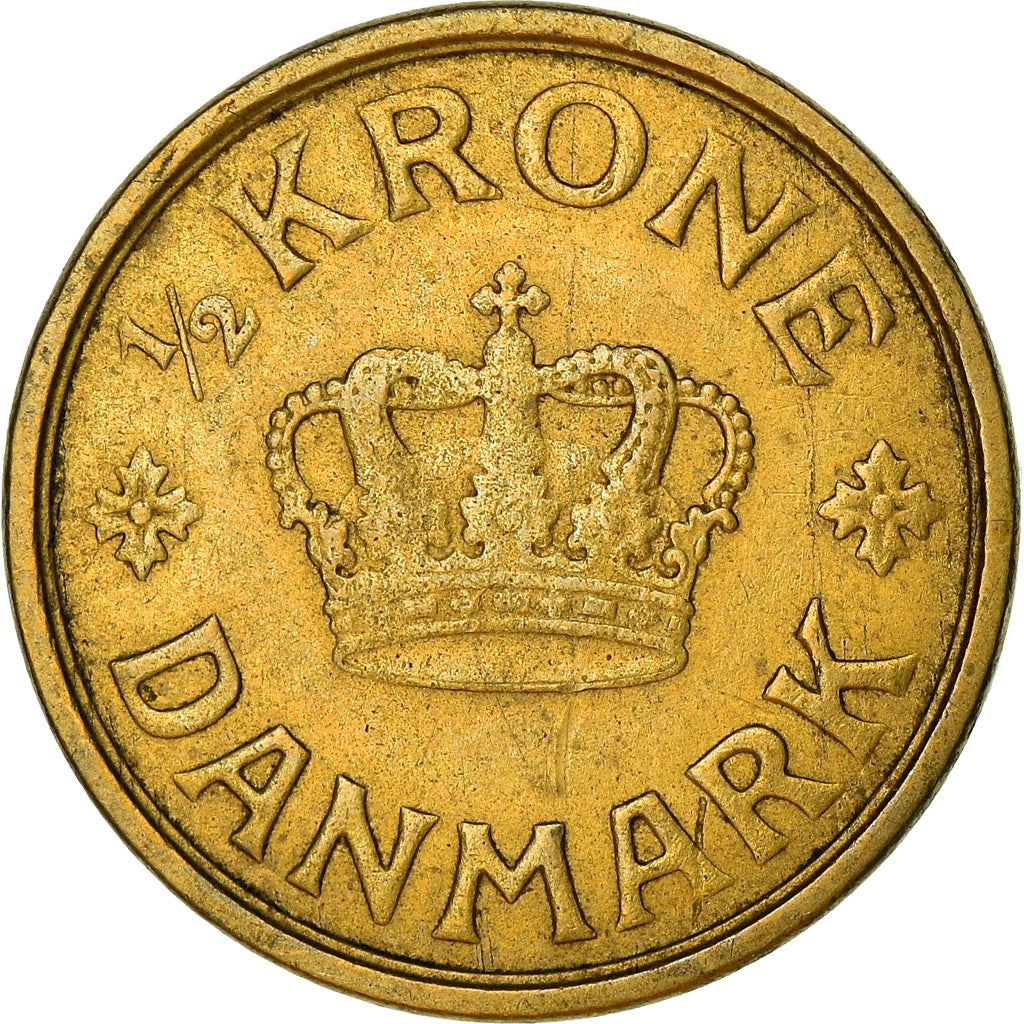 Denmark | 1/2 Krone Coin | Monogram | KM:831 | 1924 - 1940
