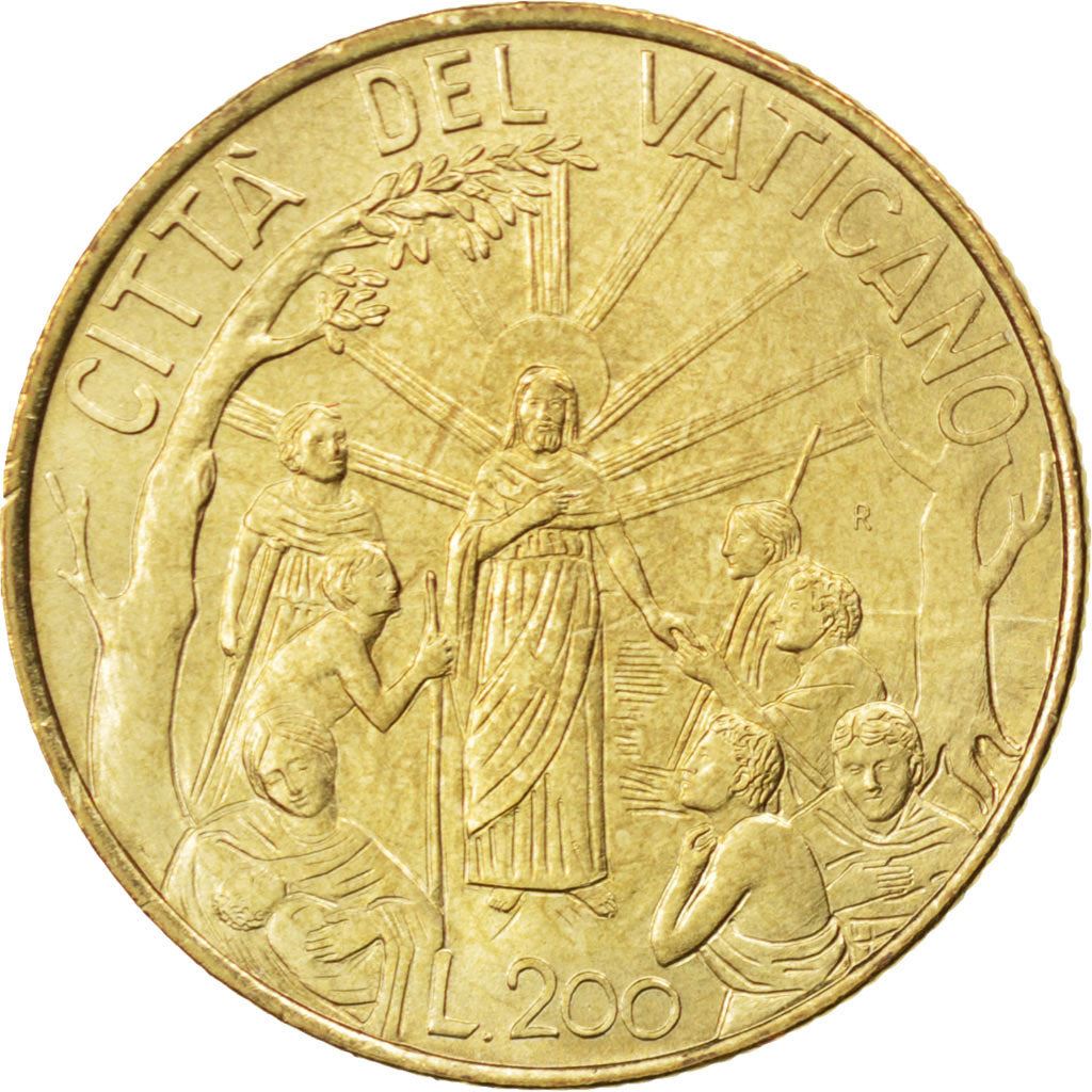 Vatican City | 200 Lire Coin | John Paul II | Km:309 | 1999