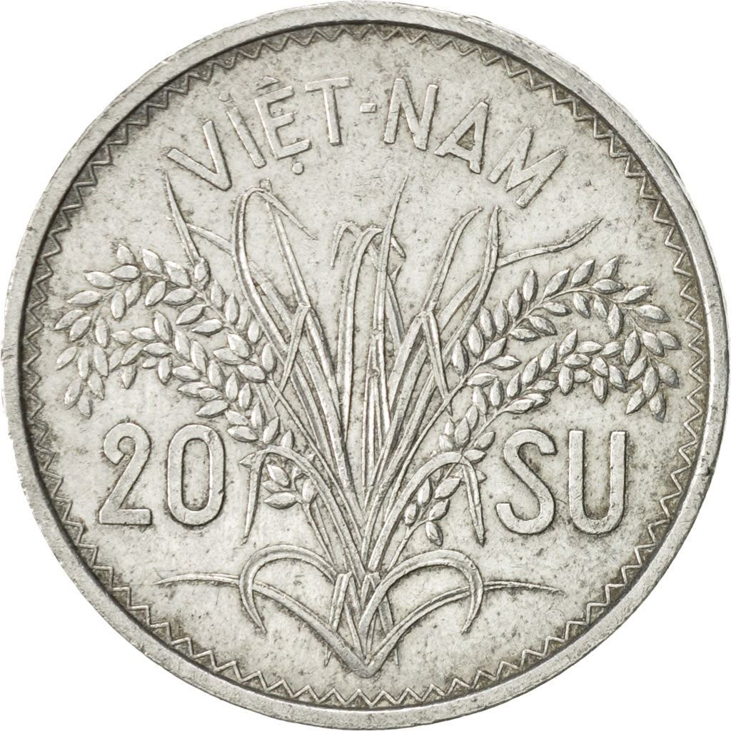South Vietnam | 20 Su Coin | Rice plant | Km:2 | 1953