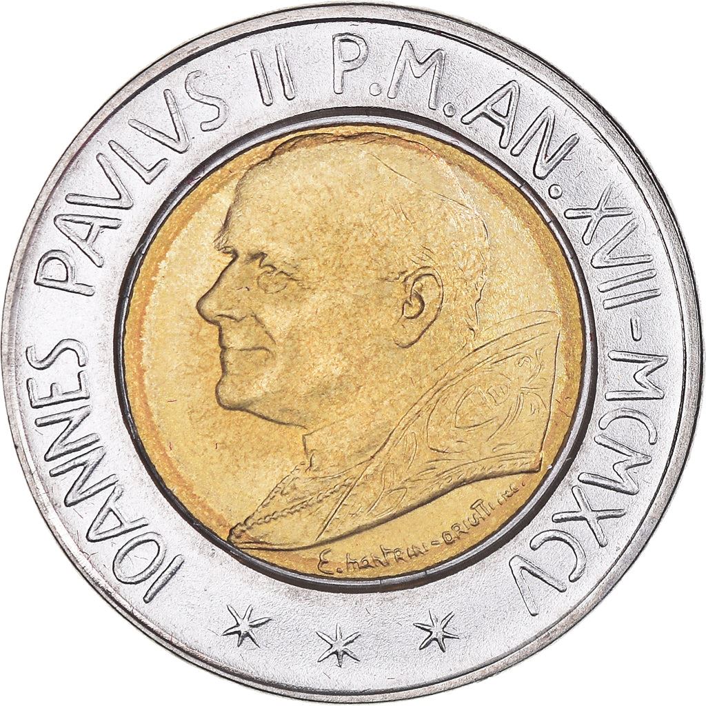 Vatican City | 500 Lire Coin | Cain slaying Abel | Km:267 | 1995