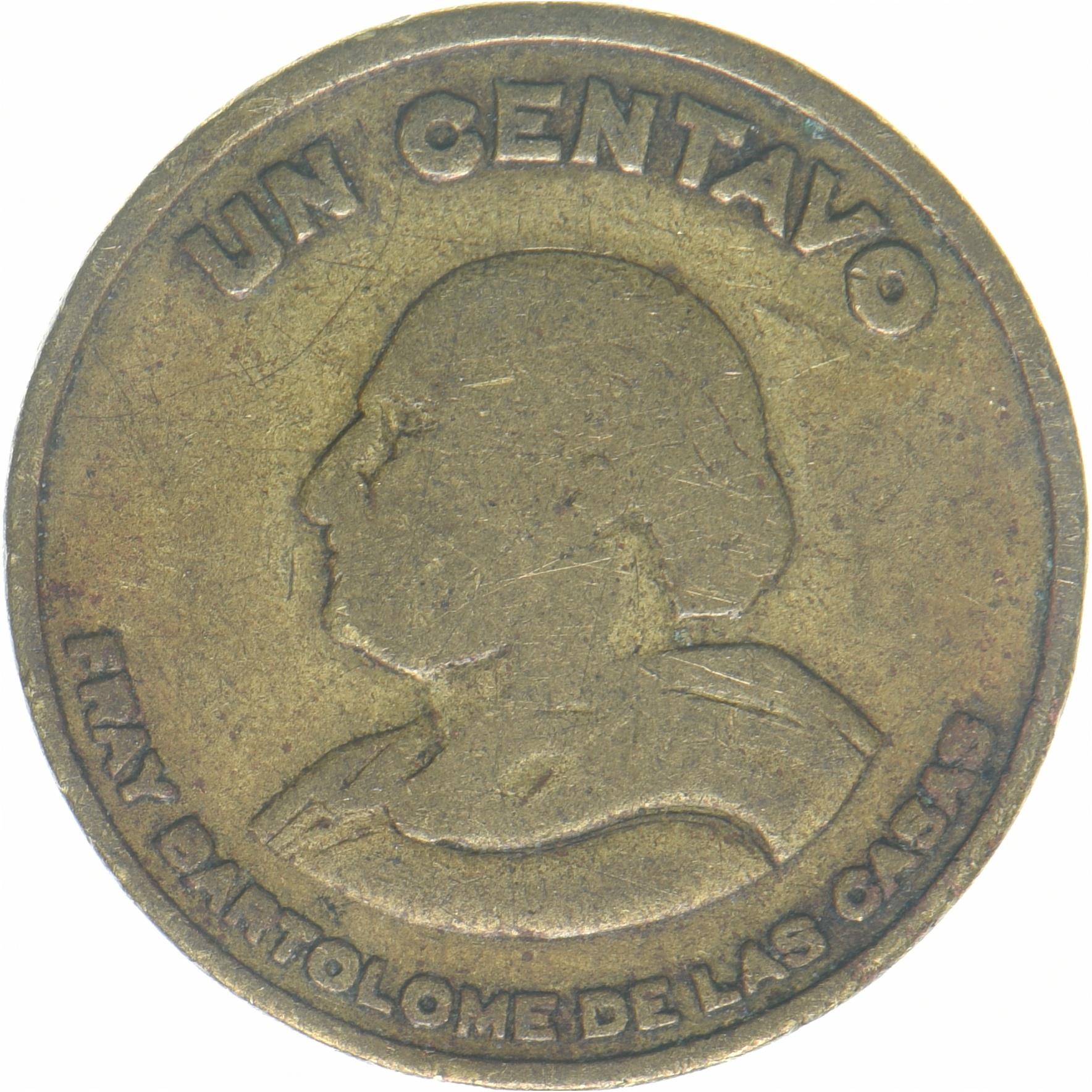 Guatemala | 1 Centavo Coin | Fray Bartolomé | Km:254 | 1949 - 1954