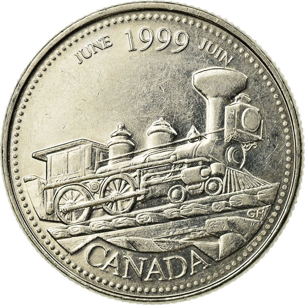 Canada | 25 Cents Coin | Steam Locomotive | Km:347 | 1999
