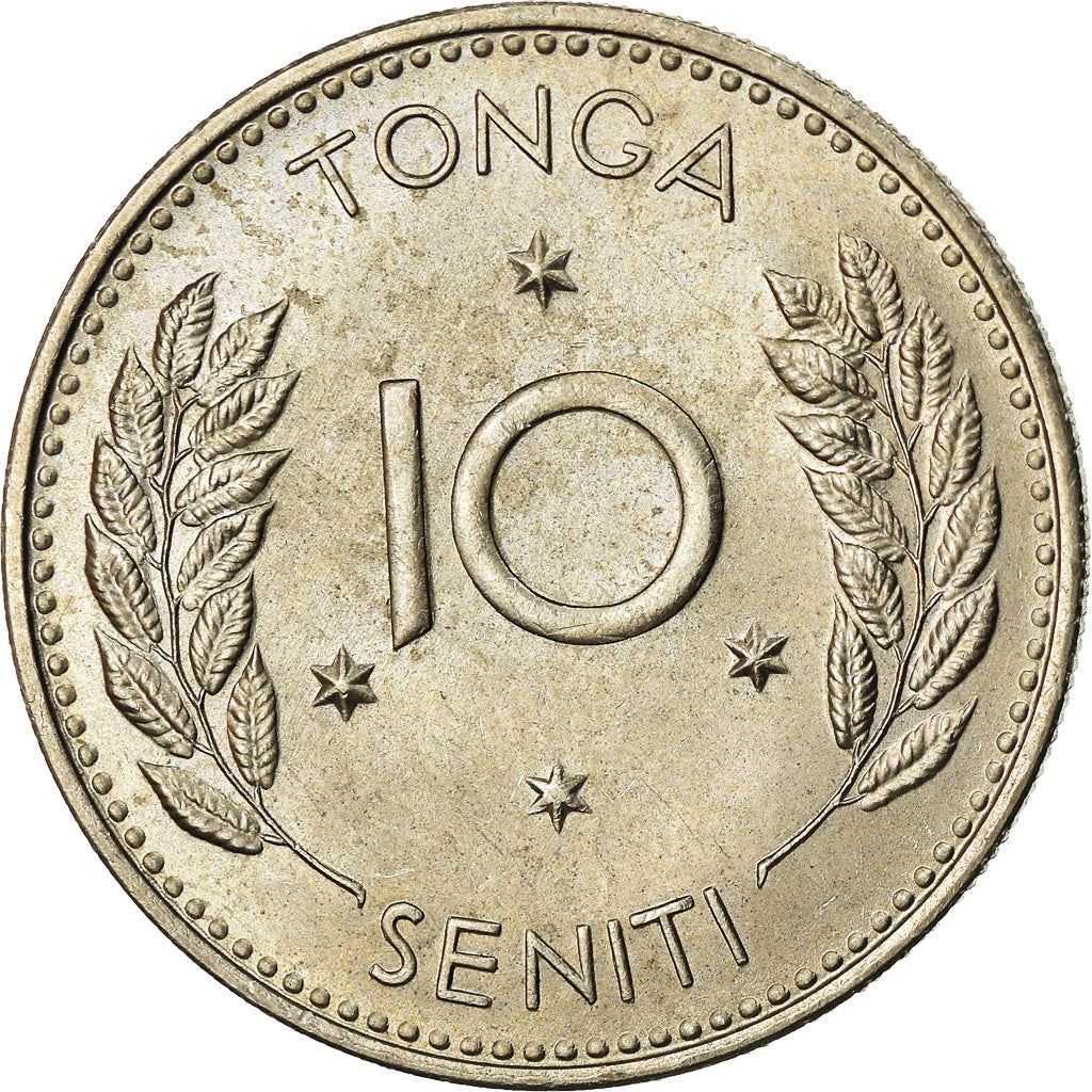 Tonga | 10 Seniti Coin | Queen Tupou III | Branch | Km:7 | 1967