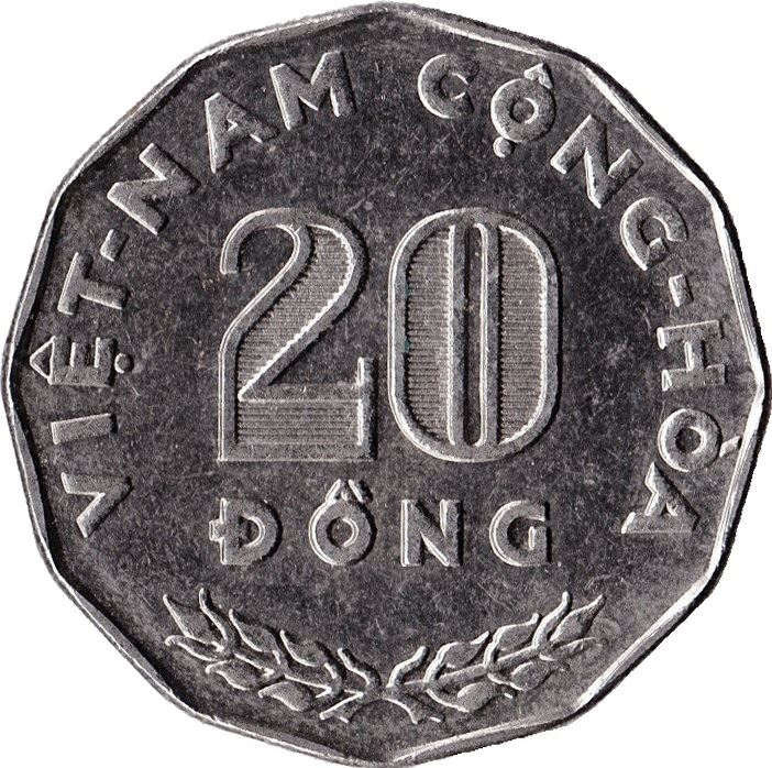 South Vietnam | 20 Dong Coin | Farmer | Km:10 | 1968