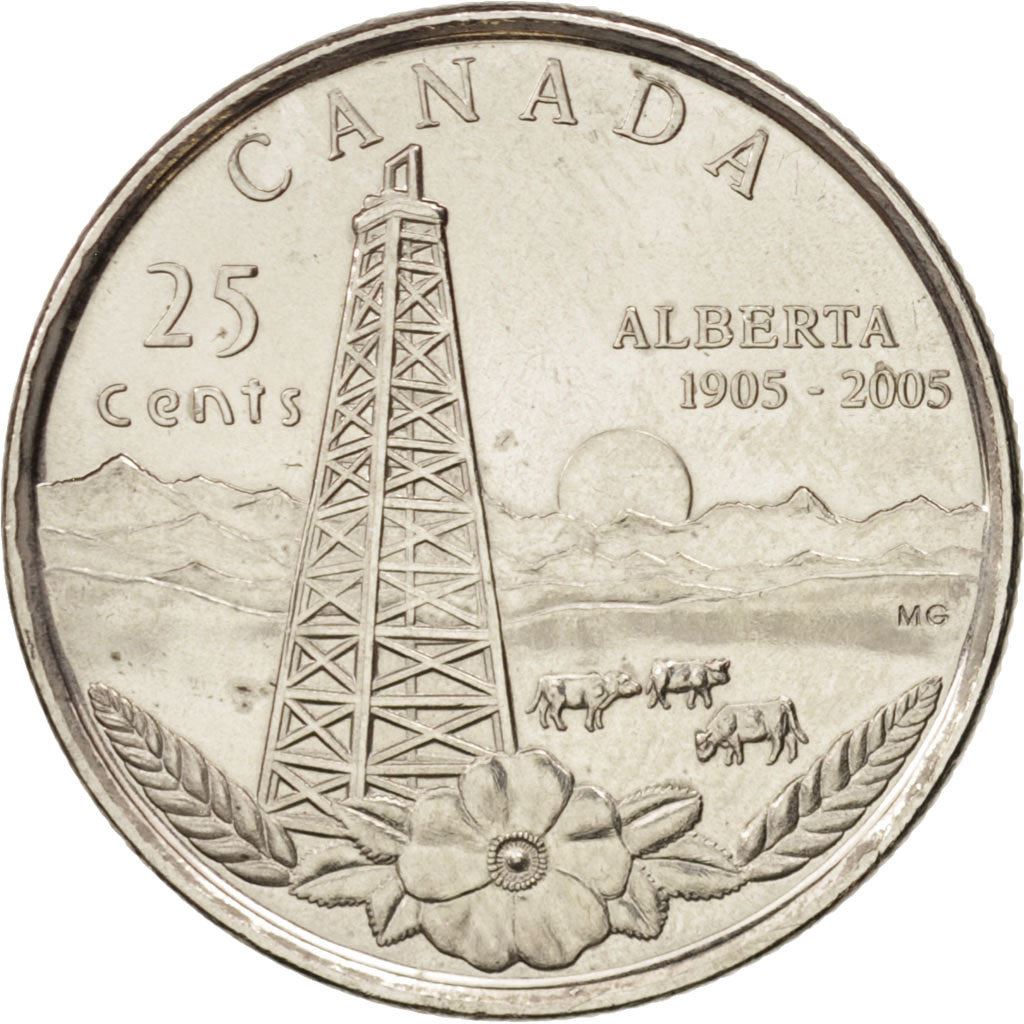 Canada | 25 cent mønt | Alberta | Nikkelbelagt stål | KM:530 | 2005