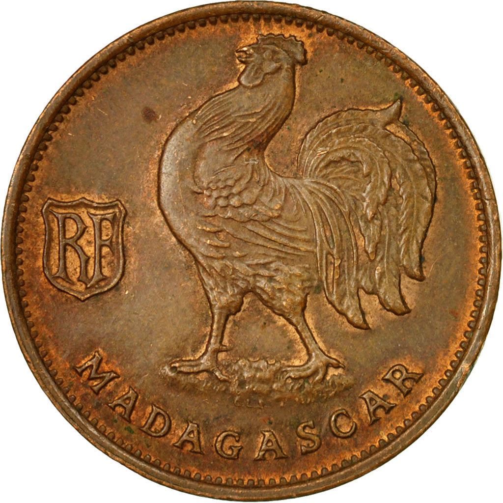 Madagascar | 50 Centimes Coin | Rooster | Lorraine Cross | Km:1 | 1943