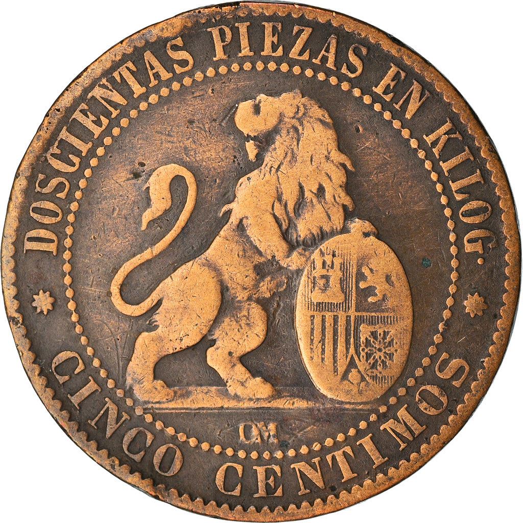 Spain 5 Centimos Coin | Provisional Government | KM662 | 1870