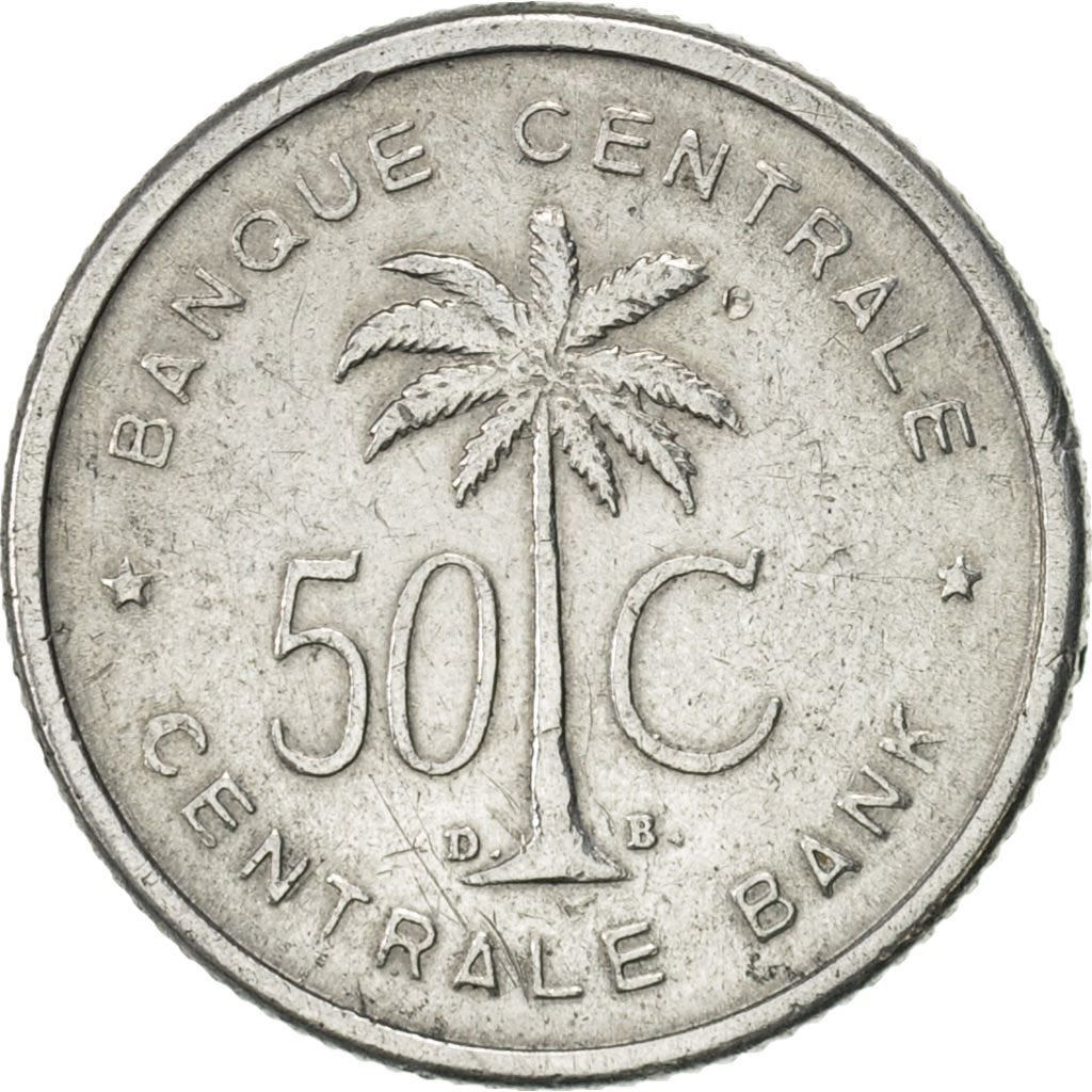 Belgian Congo | 50 Centimes Coin | Oil palm tree | Km:2 | 1954 - 1955
