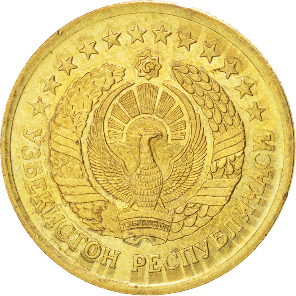 Uzbekistan | 3 Tiyin Coin | Stars | Cotton | Wheat | Sun | Huma Bird | Km:2 | 1994