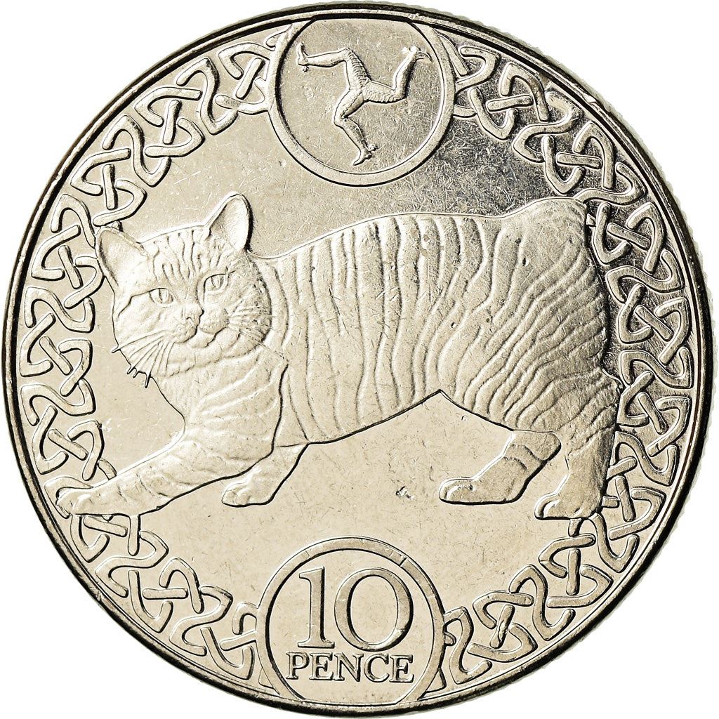 Isle of Man | 10 Pence Coin | Manx Cat | Queen Elizabeth II | Km:1581 | 2017 - 2021