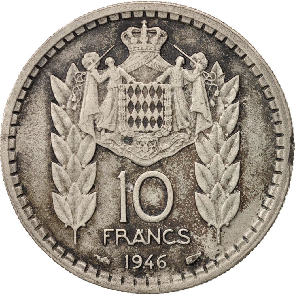 Monaco | 10 Francs Coin | Louis II | Km:123 | 1946