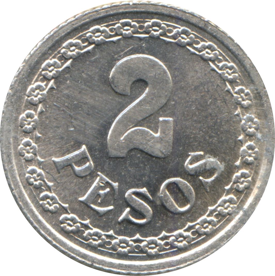 Paraguay | 2 Pesos Coin | Sello Nacional | KM:17 | 1938