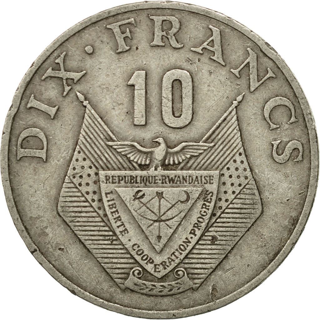Rwanda | 10 Francs Coin | Coffee Plant | Km:14.2 | 1985