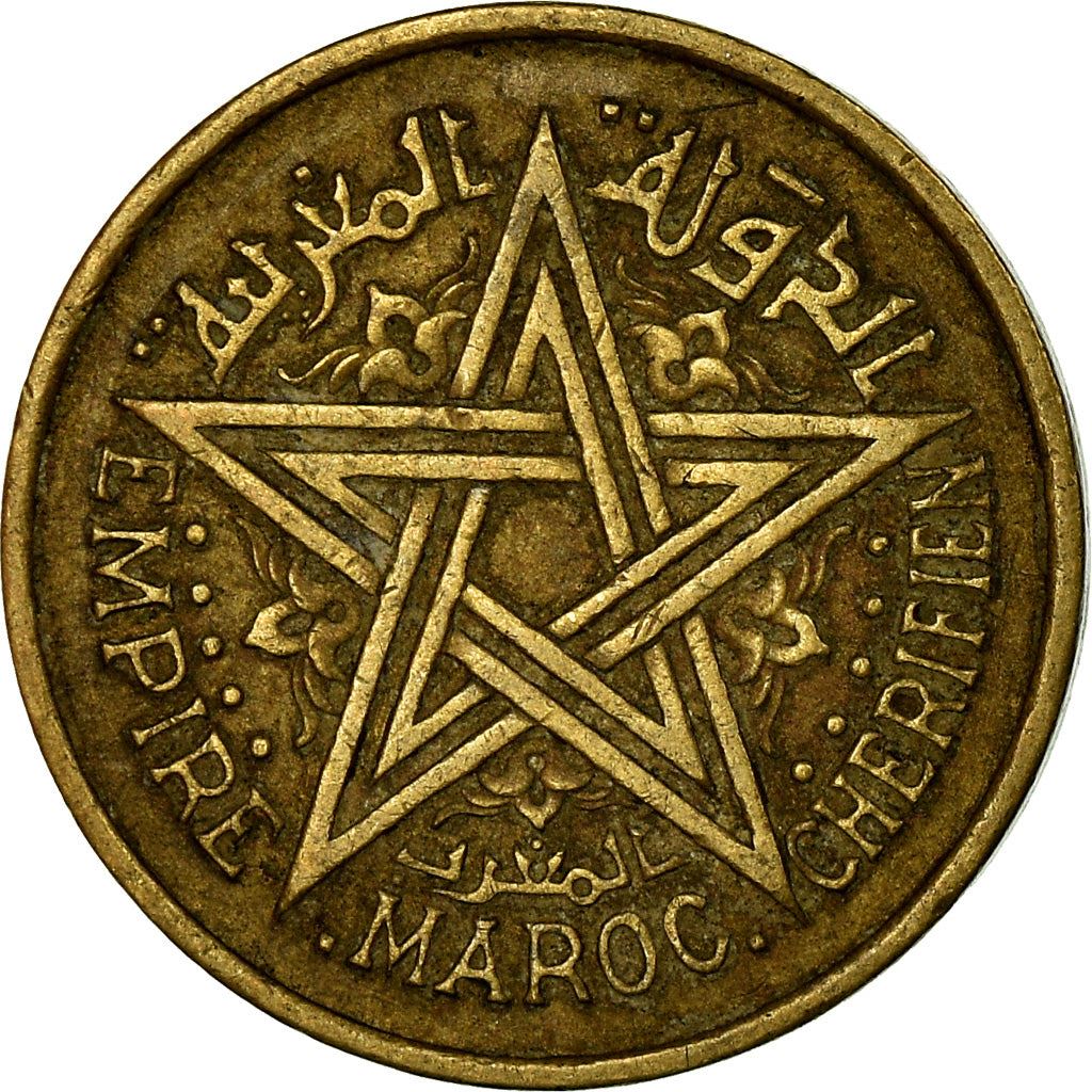 Morocco | 50 Centimes Coin | Sharifian Sultanate | Sultan Mohammed V | Pentagram | Y:40 | 1945