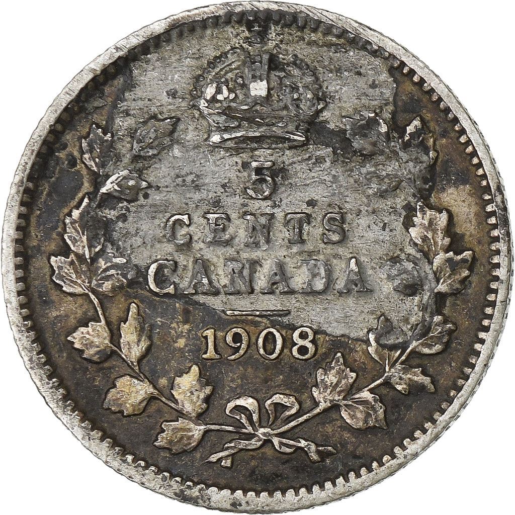 Kanada | 5 centų moneta | Sidabras | Vainikas | KM:13 | 1903–1910