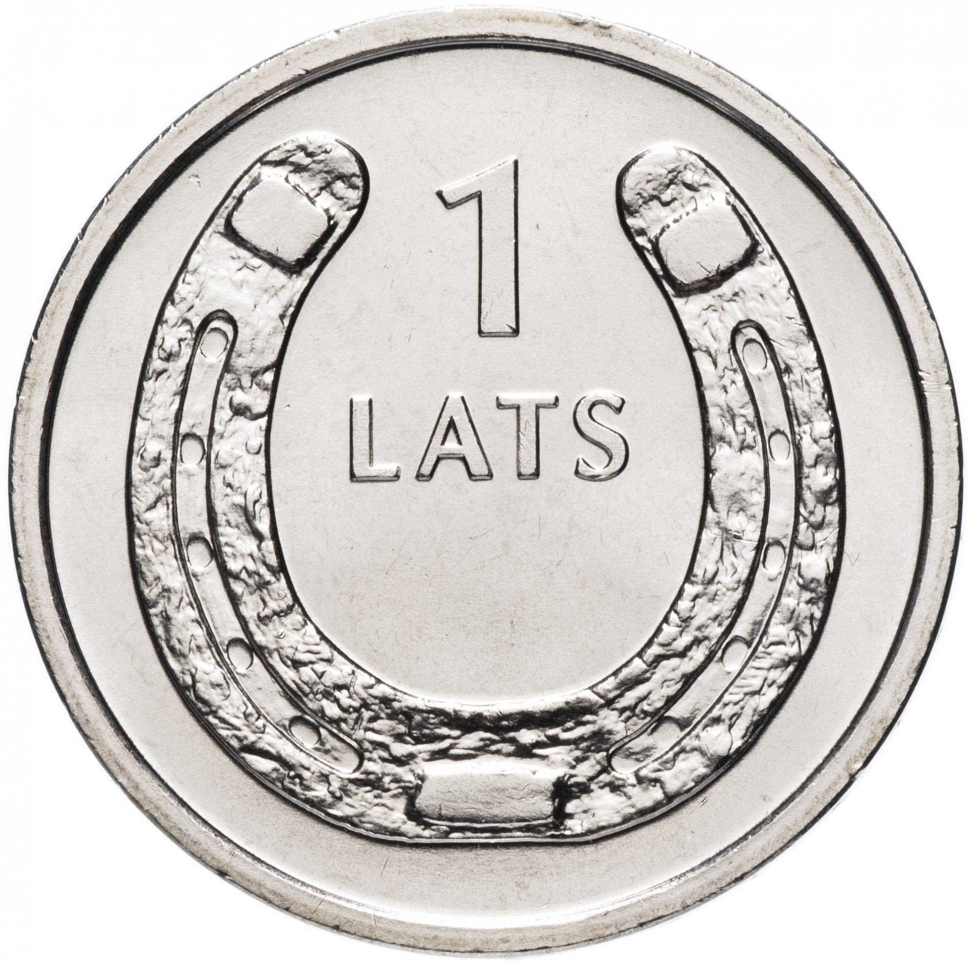 Latvia | 1 Lats Coin | Horseshoe | KM:117 | 2010