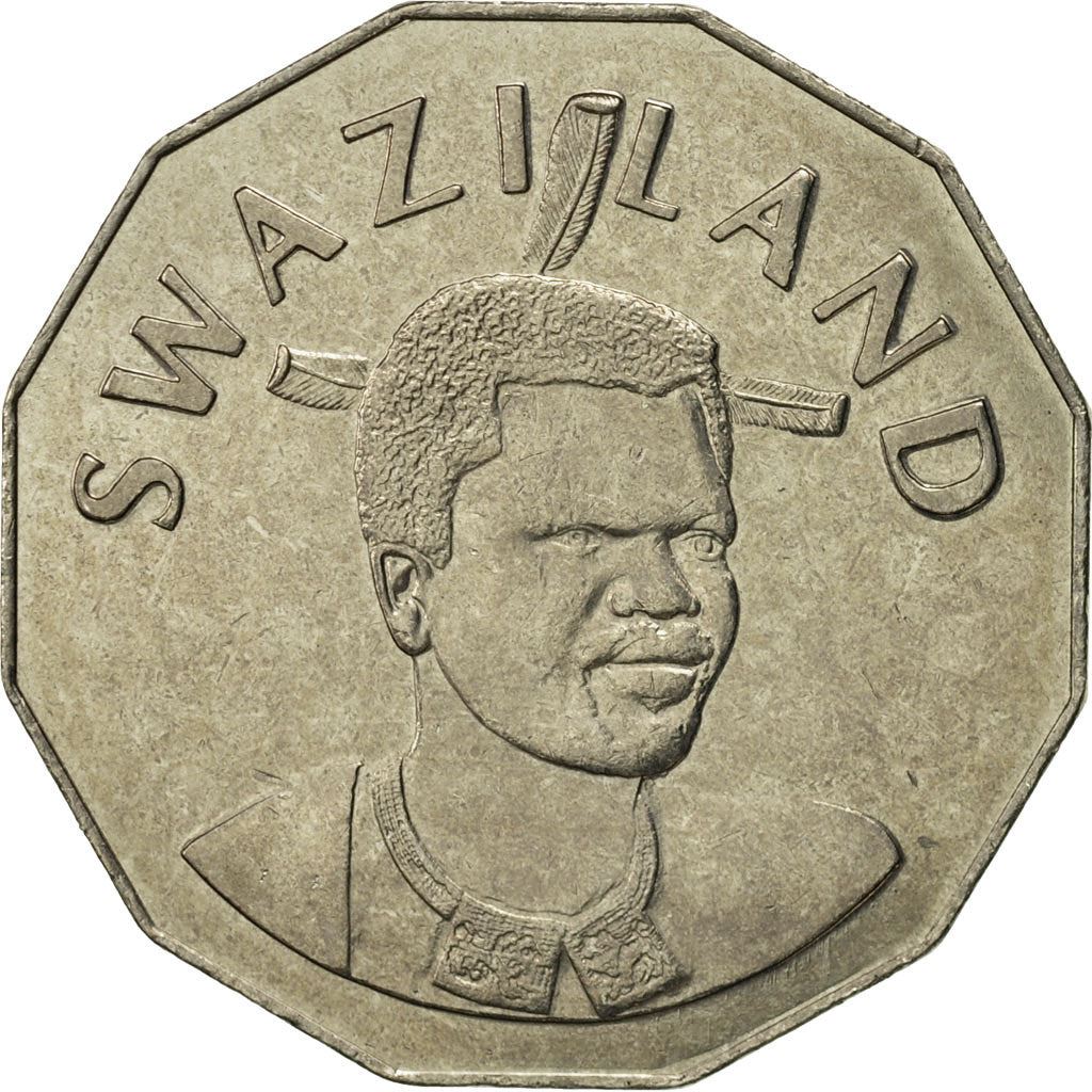 Kingdom of Swaziland | 50 Cents Coin | King Mswati III | Lion | Elephant | Km:52 | 1996 - 2007