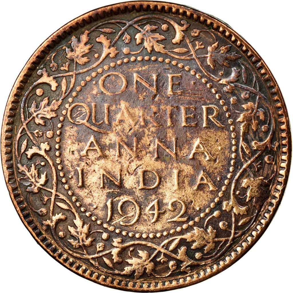 India - British | 1/4 Anna Coin | King George VI | Km:531 | 1940 - 1942