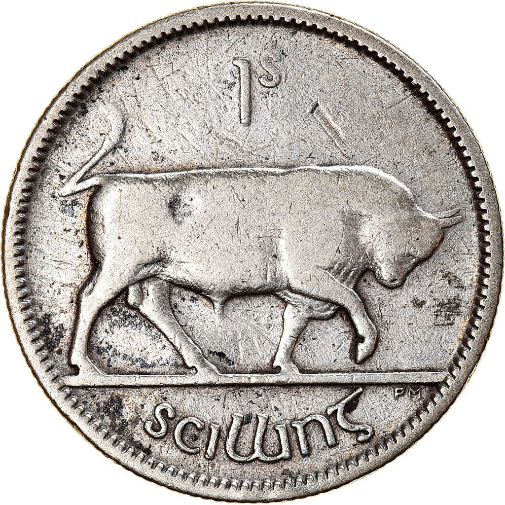 Irish 1 Scilling Coin | Celtic Harp | Bull | KM6 | 1928 - 1937