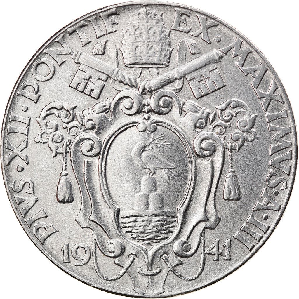 Vatican City | 2 Lire Coin | Pius XII | Km:27A | 1940 - 1941