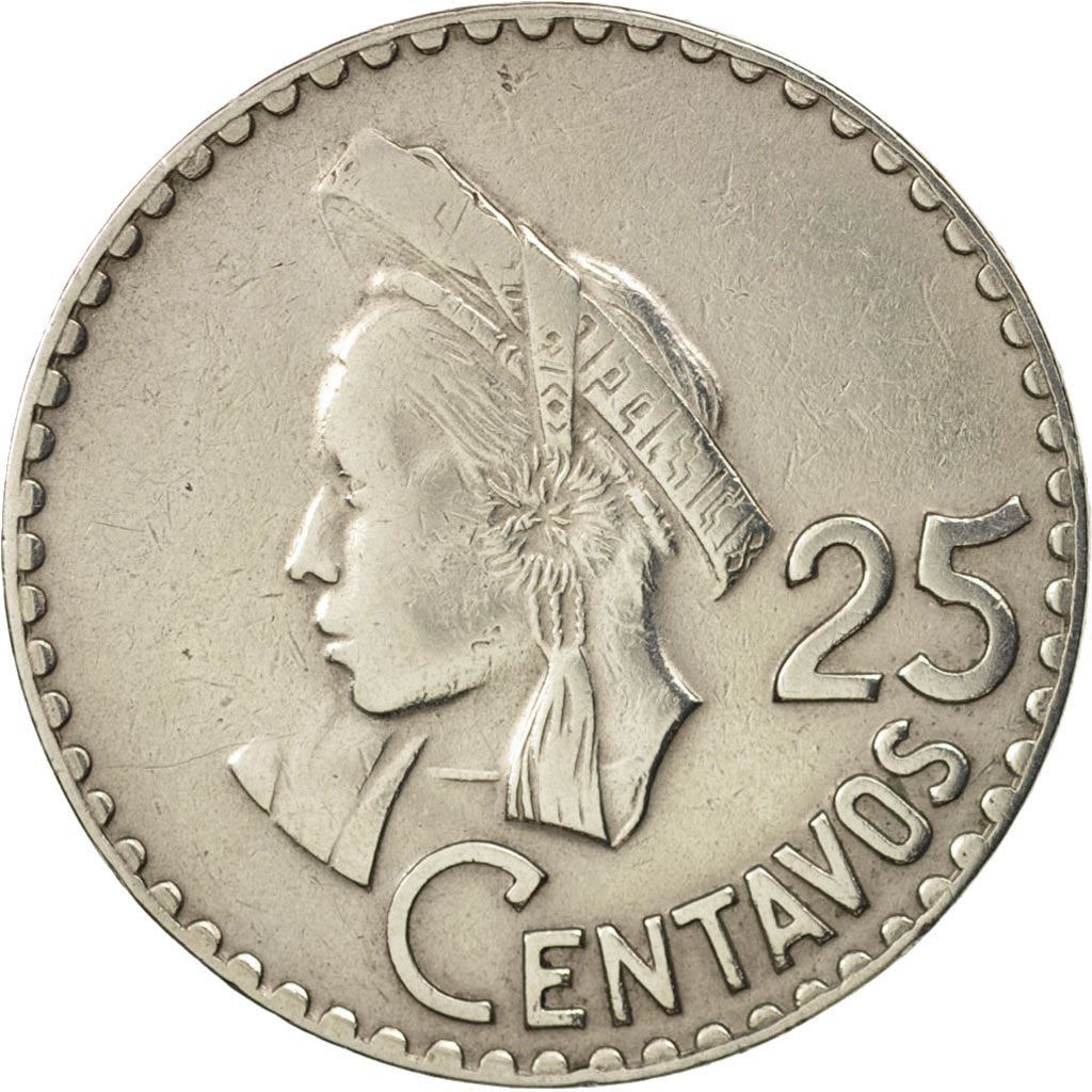 Guatemala | 25 Centavos Coin | Native bust | Km:269 | 1967 - 1970