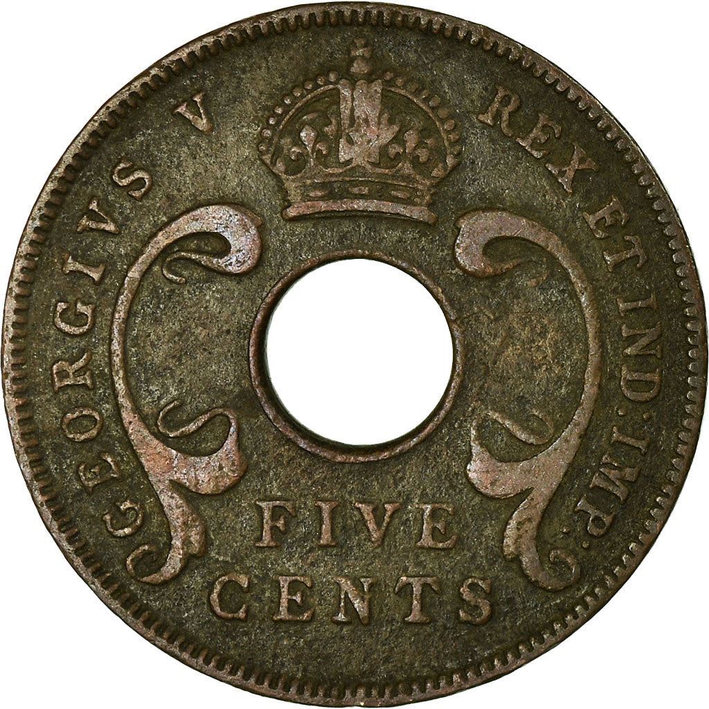 Afrique de l'Est | Pièce de 5 Cents | Couronne | Défenses | Km:18 | 1921 - 1936