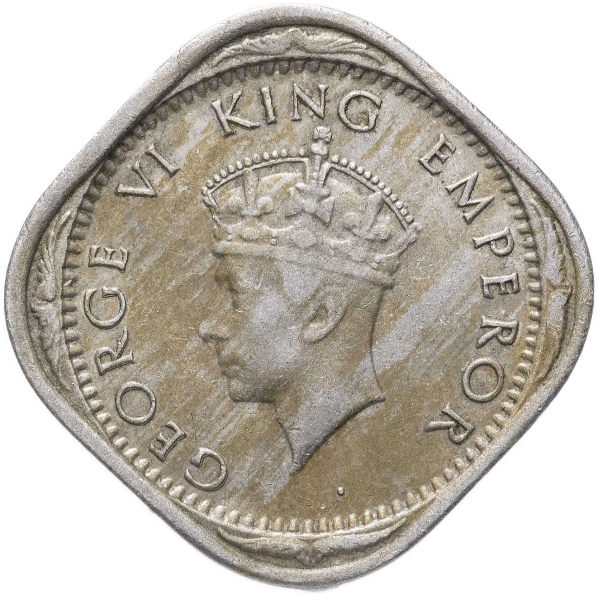 India - British | 2 Annas Coin | King George VI | Km:540 | 1939