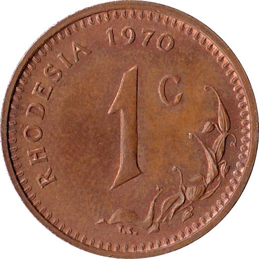 Rhodesia 1 Cent Coin | KM10 | 1970 - 1977