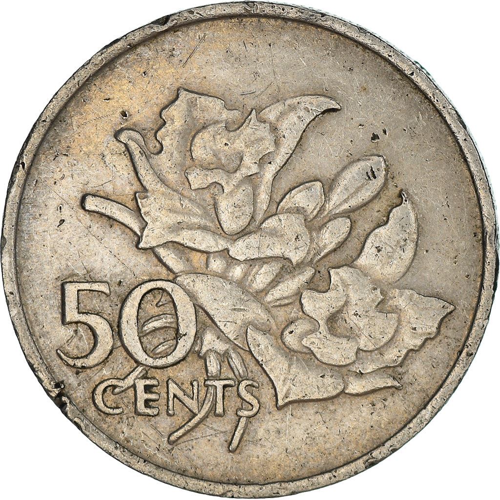 Seychelles | 50 Cents Coin | Orchid Flower | Km:34 | 1977