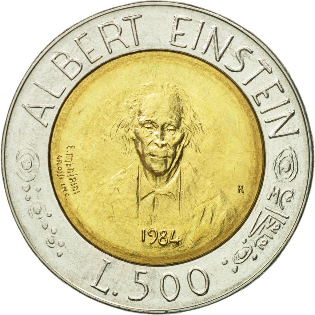 San Marino | 500 Lire Coin | Albert Einstein | Km:167 | 1984