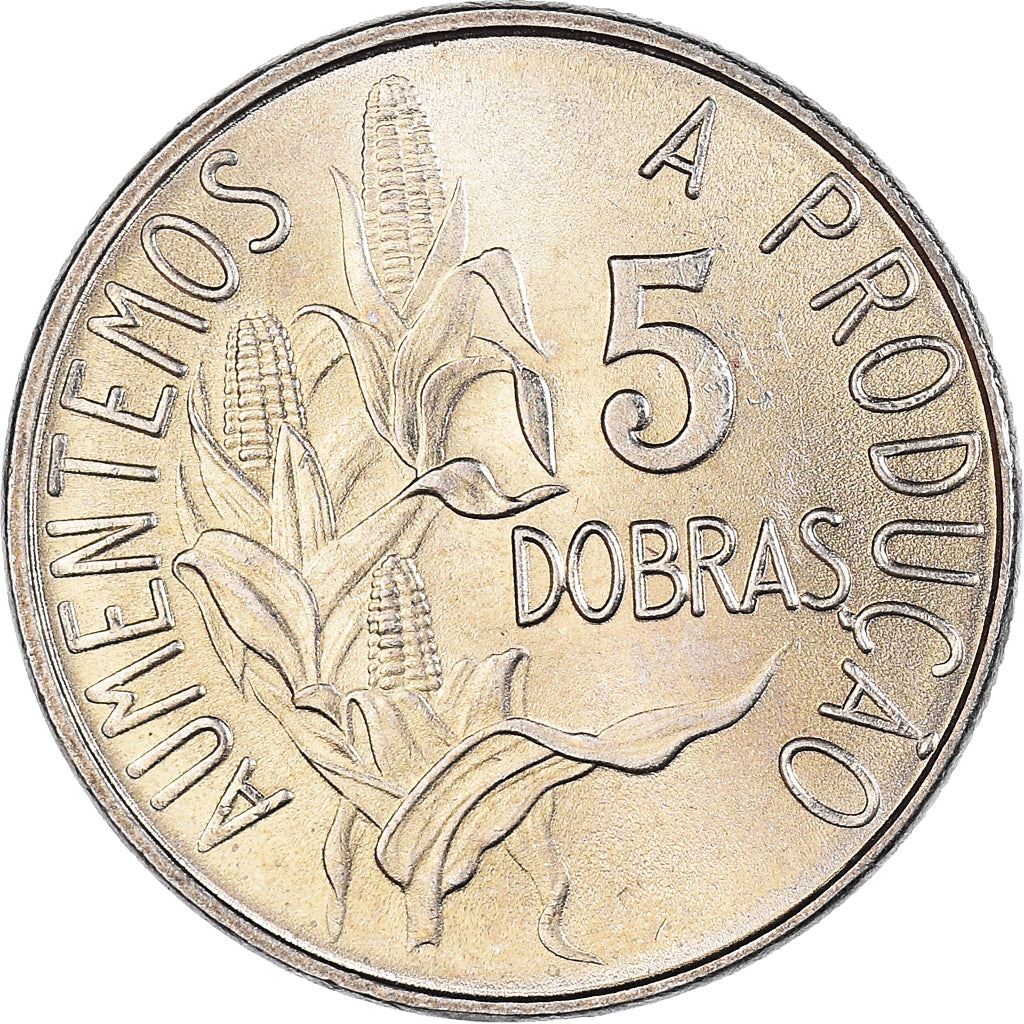 Sao Tome and Principe | 5 Dobras Coin | FAO | Km:28 | 1977