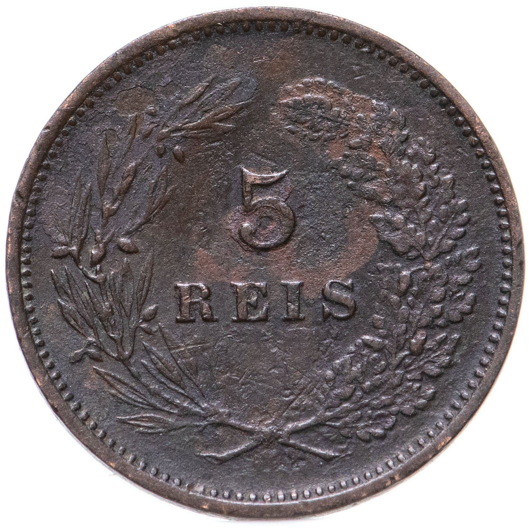 Portugal | 5 Reis Mønt | Charles I | KM:530 | 1890 - 1906