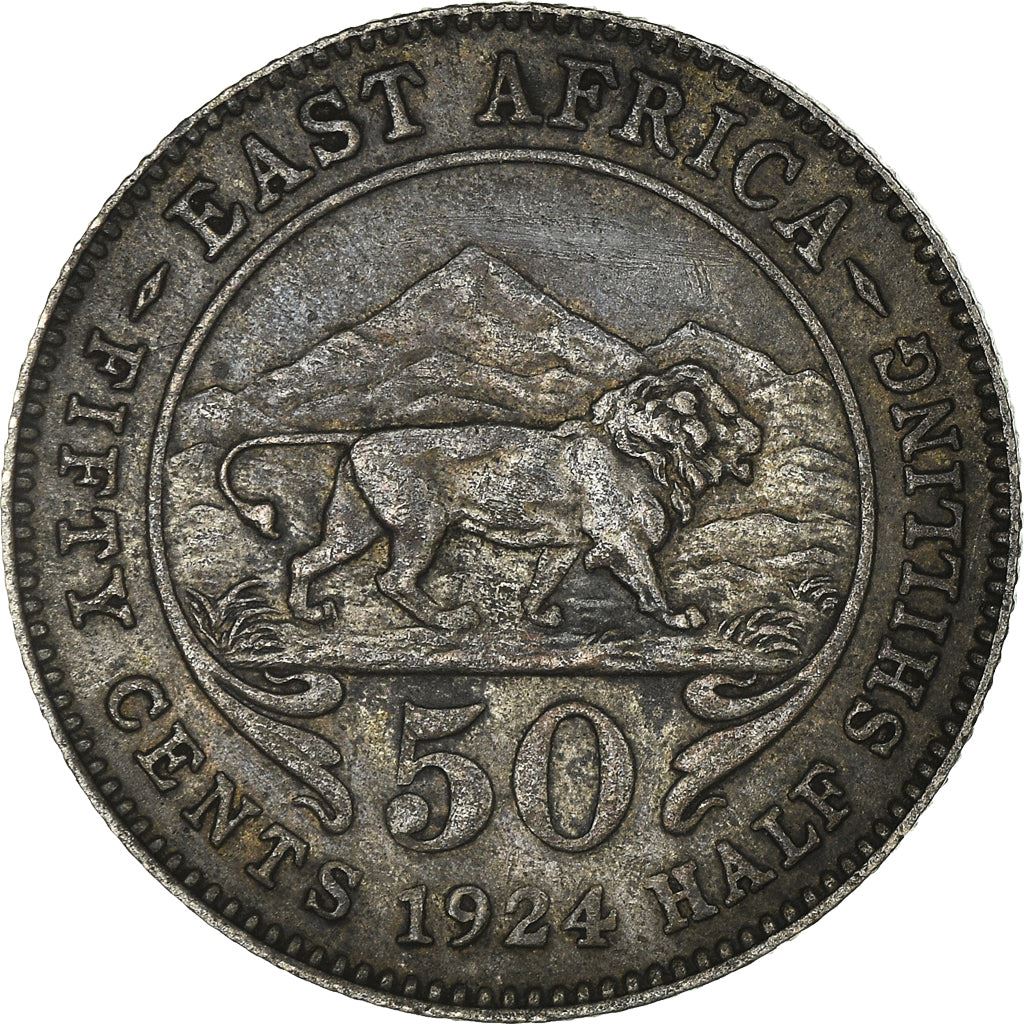 Afrique de l'Est | Pièce de 50 Cents | George V | Lion | Montagnes | Km:20 | 1921 - 1924