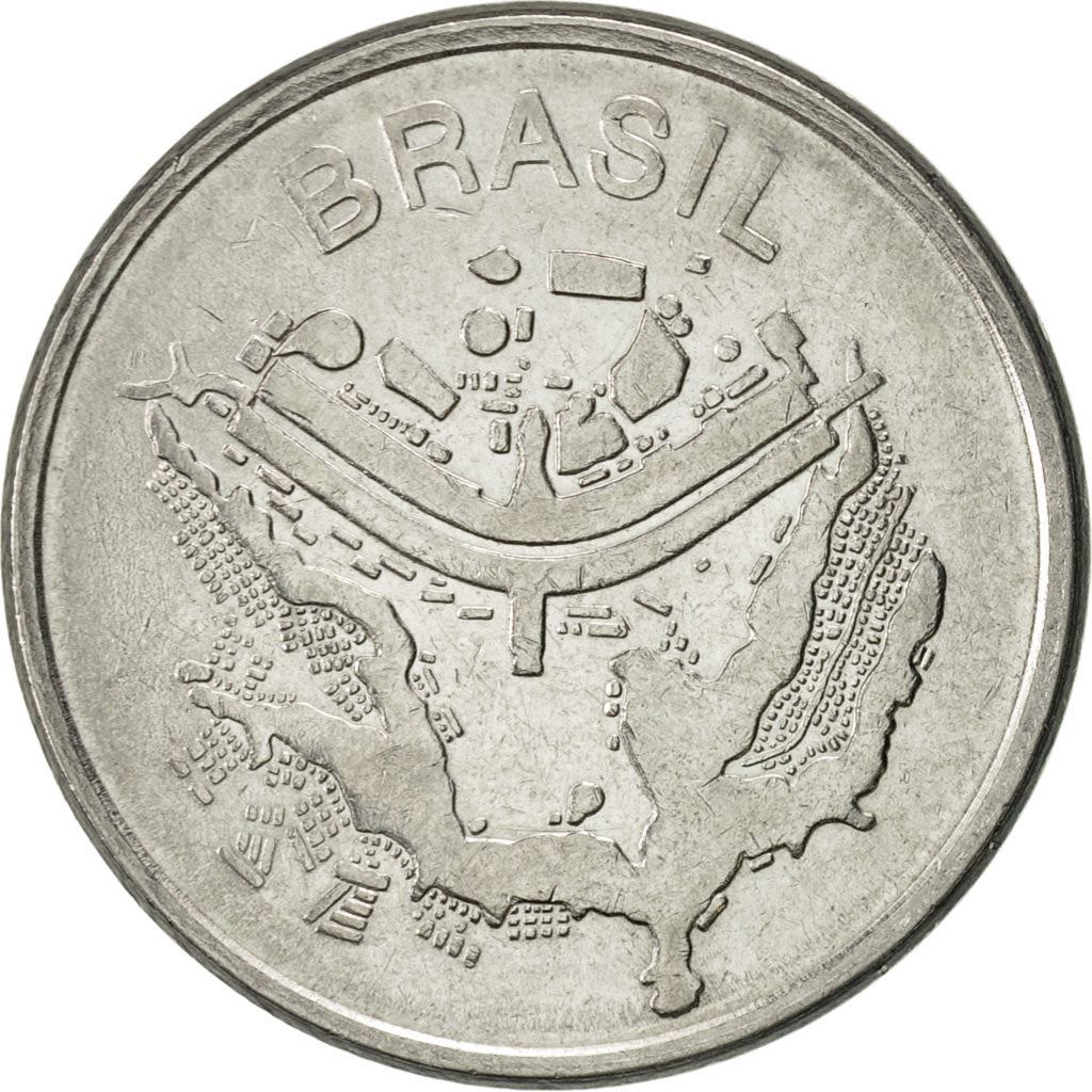 Brazil | 50 Cruzeiros Coin | Map of Brasilia | Km:594 | 1981 - 1984