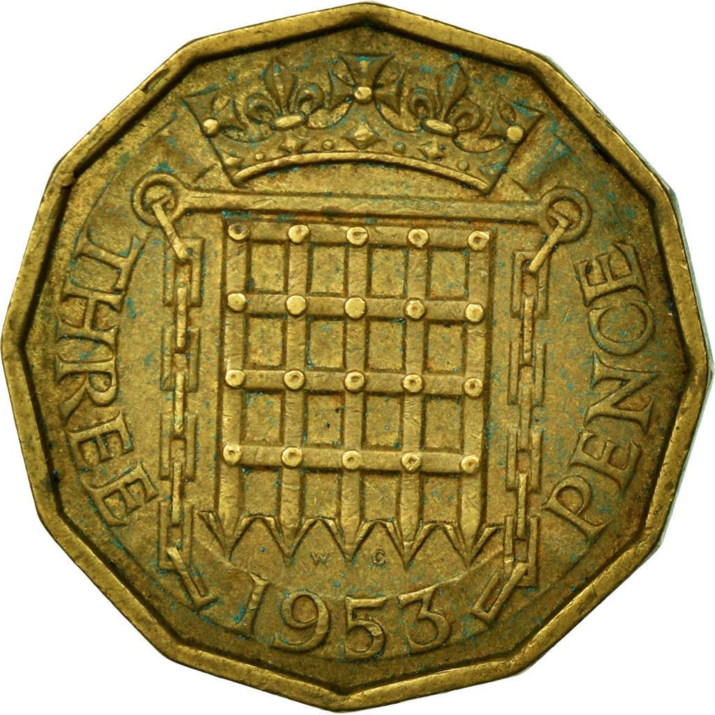 United Kingdom | 3 Pence Coin | Elizabeth II | Km:886 | 1953