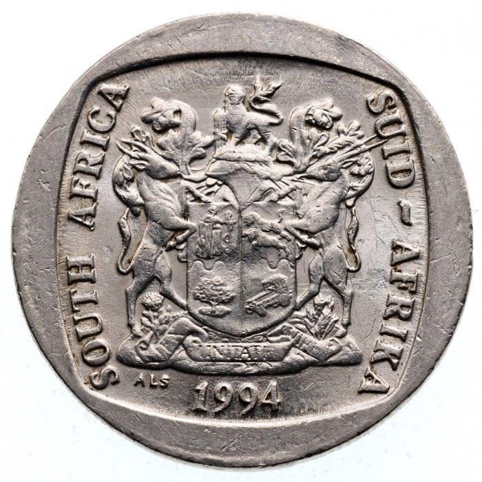 South Africa 5 Rand Coin | Presidential inauguration | KM150 | 1994