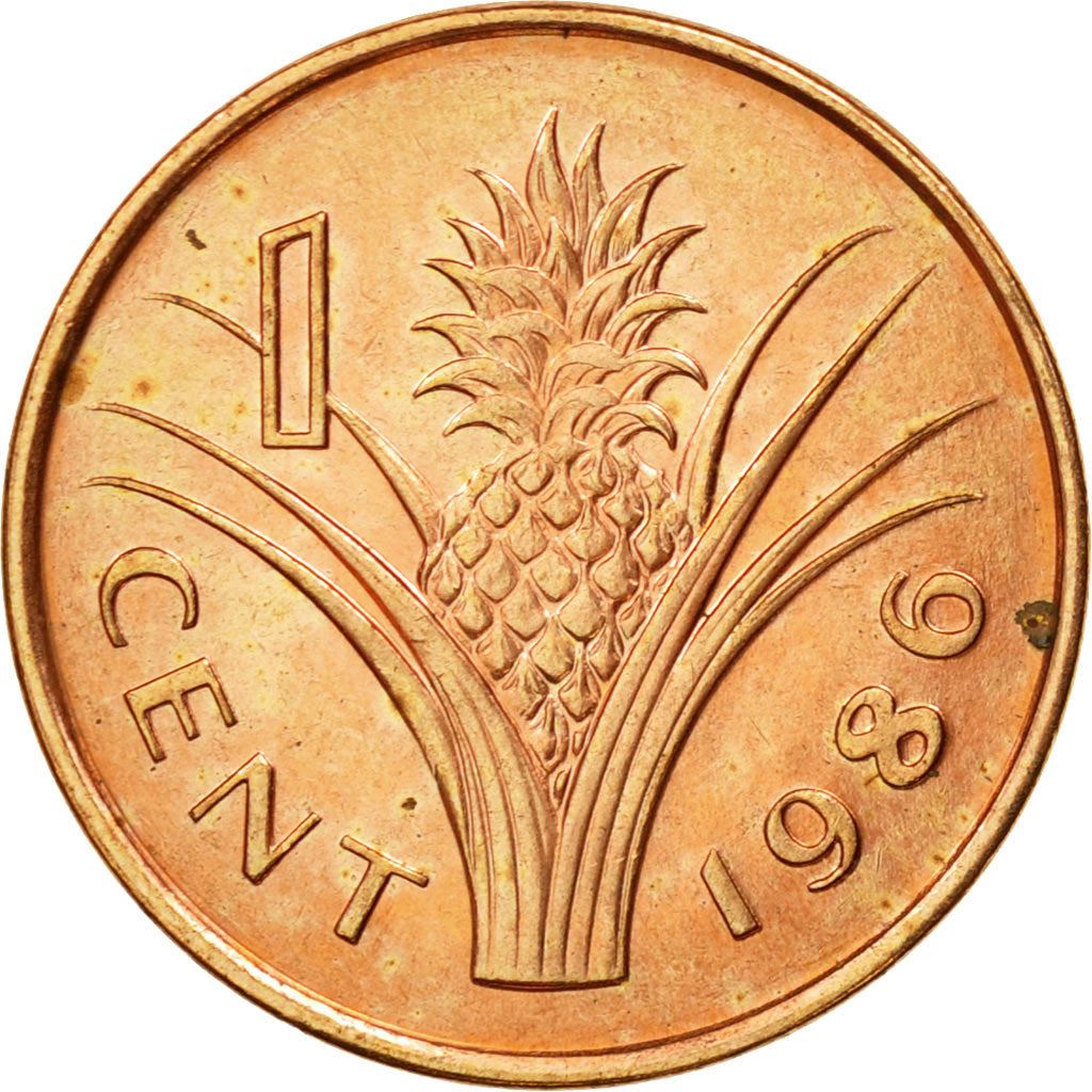 Kingdom of Swaziland | 1 Cent Coin | King Mswati III | Pineapple | KM:39 | 1986