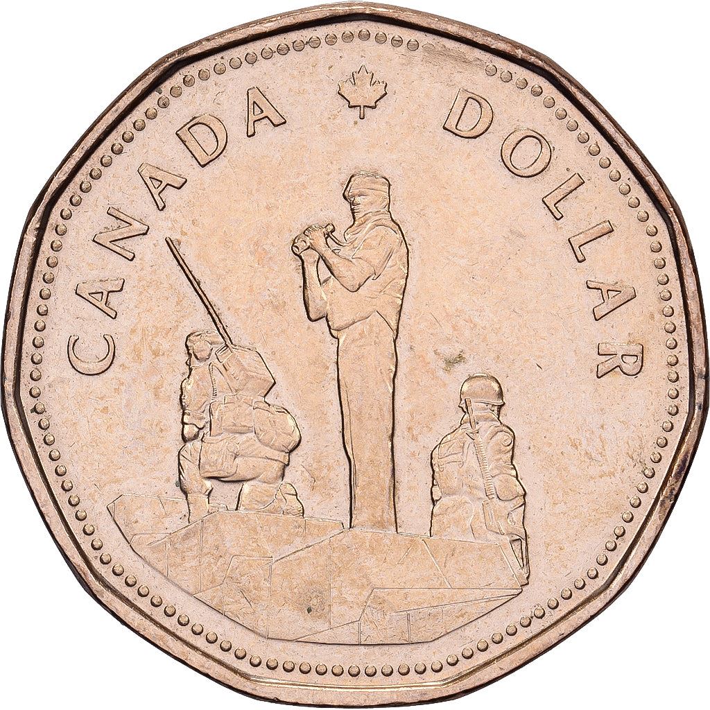 Canada | 1 Dollar Coin | Peacekeeping Monument | Bronze plated nickel | KM:258 | 1995
