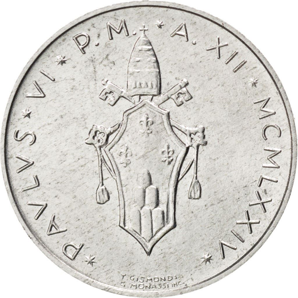 Vatican City | 5 Lire Coin | Pelican | Km:118 | 1970 - 1977