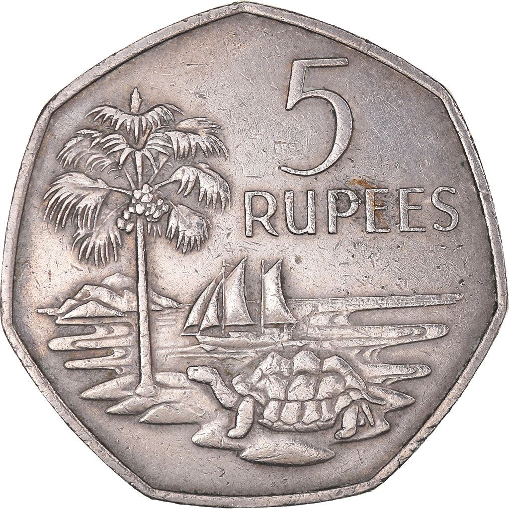 Seychelles | 5 Rupees Coin | Elizabeth II | Km:19 | 1972