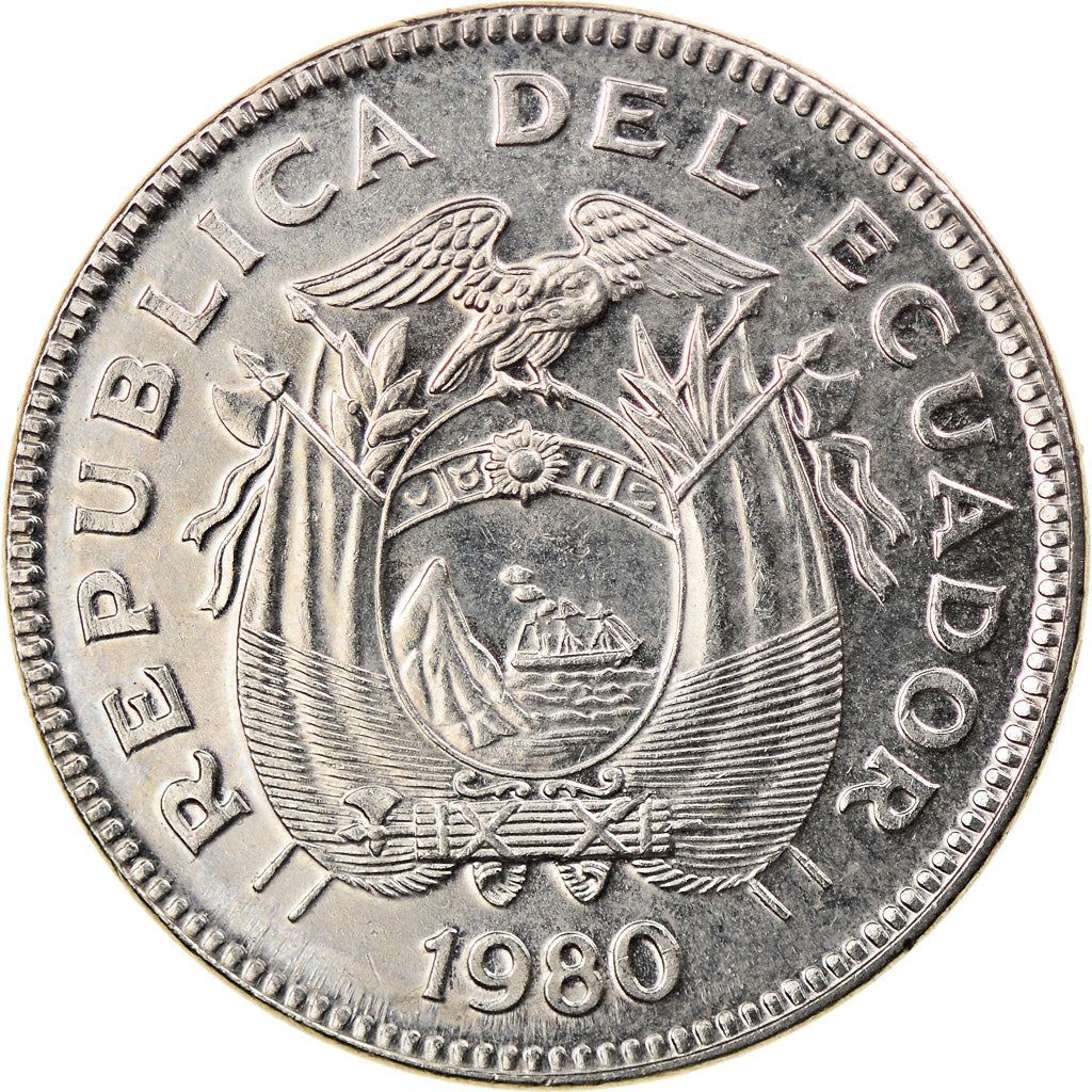 Ecuador | 20 Centavos Coin | Nickel clad steel | KM:77.2a | 1975-1981