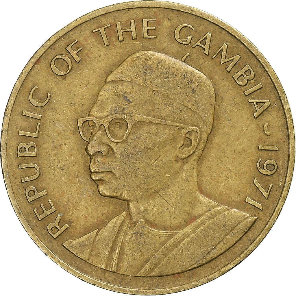 The Gambia | 10 Bututs Coin | Double-spurred francolin | Km:10 | 1971