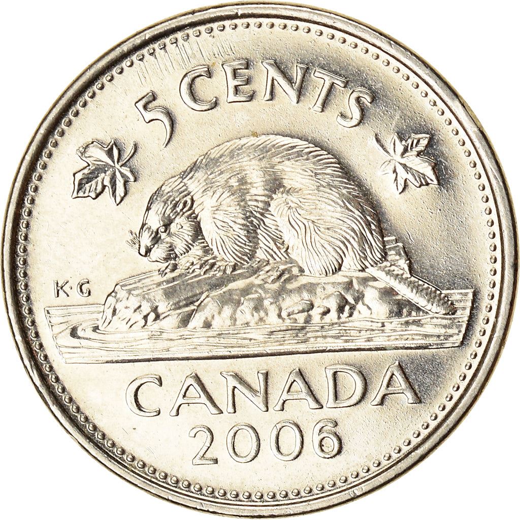 Canada | 5 Cents Coin | Copper-nickel | 4th portrait | KM:491b | 2006