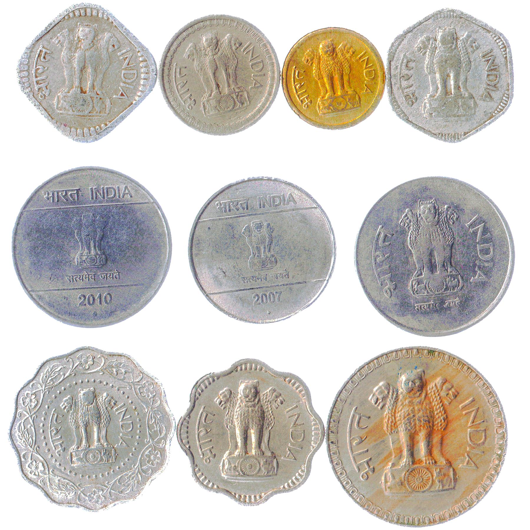 India 10 Mixed Coins | 1950 - 2026