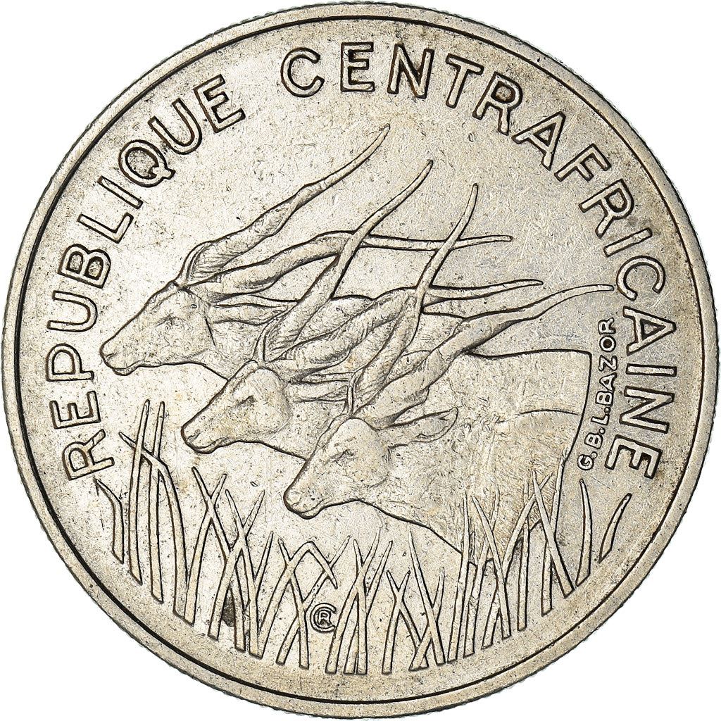 Central African Republic | 100 Francs Cfa Coin | Antelope | Km:6 | 1971 - 1972