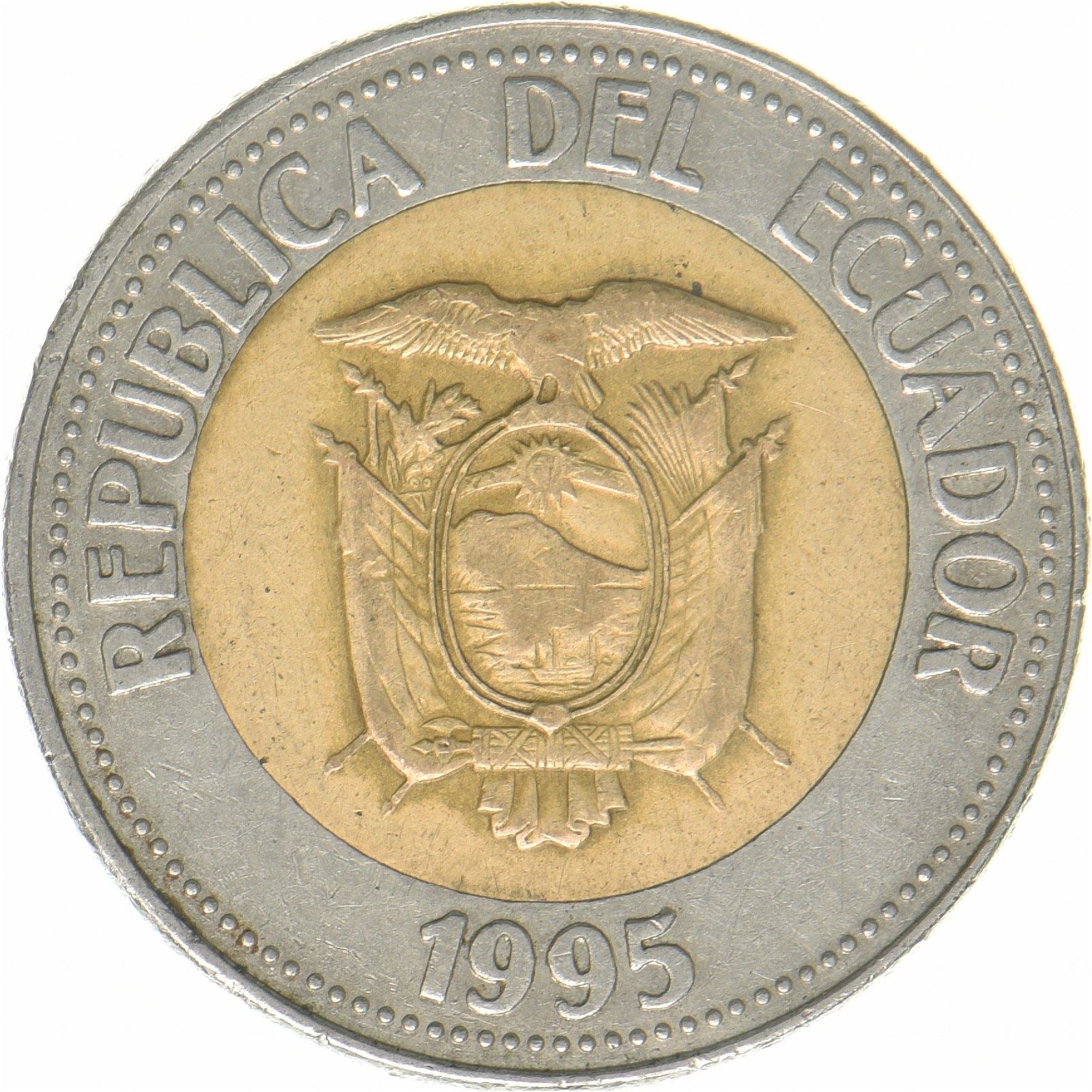 Ecuador | 500 Sucres Coin | State Reform | Isidro Ayora | Bimetallic | KM:97 | 1995