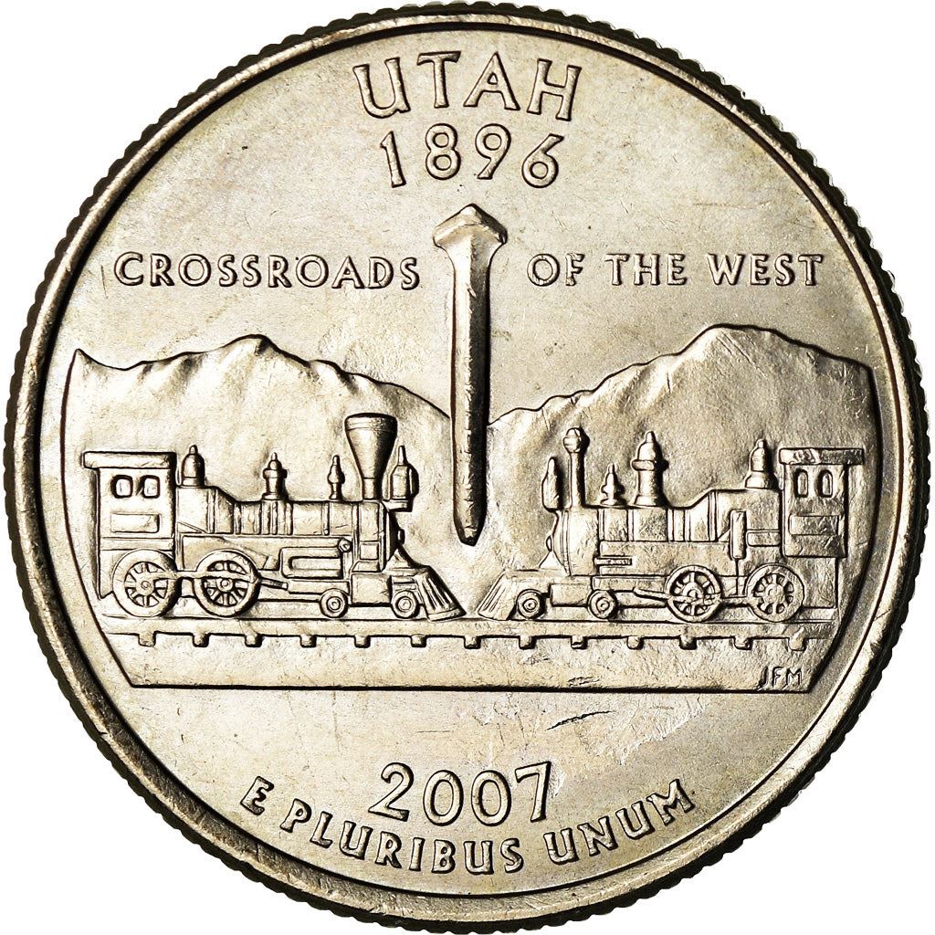 United States | 1/4 Dollar Coin | Utah | Km:400 | 2007
